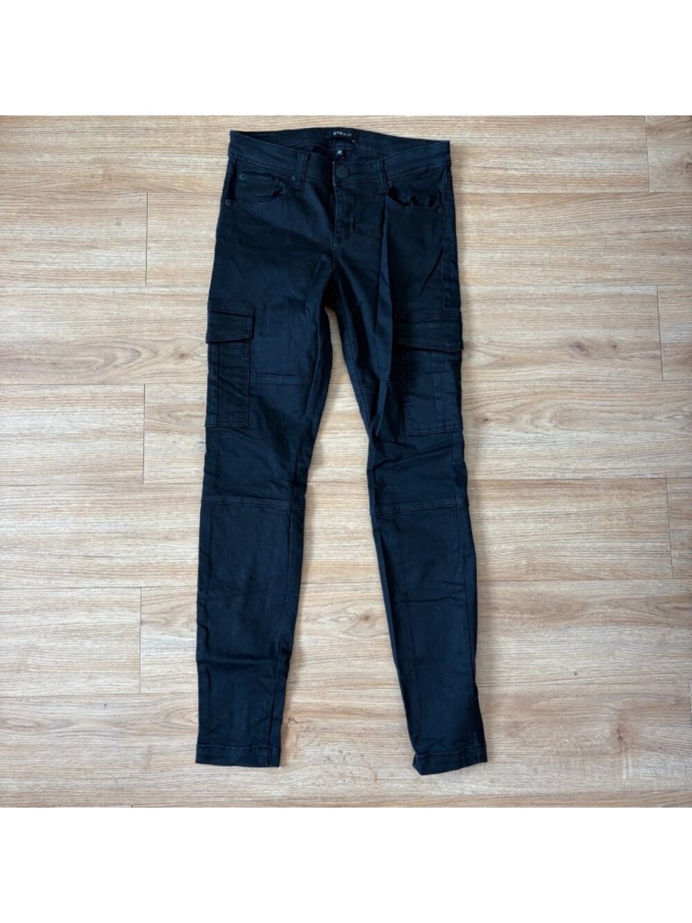 STS Blue Mid Rise Cargo Pocket Denim Skinny Jeans Black Women’s Size 26